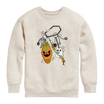 Girls 7-16 Halloween Keychains Crew Fleece Sweatshirt