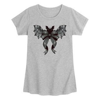 Girls 7-16 Black Bow Bat Graphic Tee