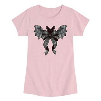 Girls 7-16 Black Bow Bat Graphic Tee
