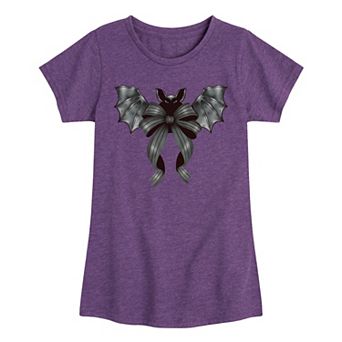 Girls 7-16 Black Bow Bat Graphic Tee