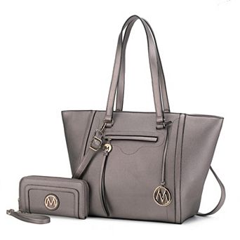 MKF Collection Alexandra Faux Leather Tote Bag & Wallet 2 pc Set