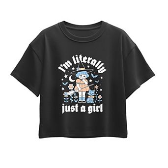 Girls 7-16 I'm Literally Just A Girl Witch Boxy Tee