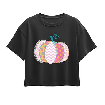 Girls 7-16 Pastel Patchwork Pumpkin Boxy Tee