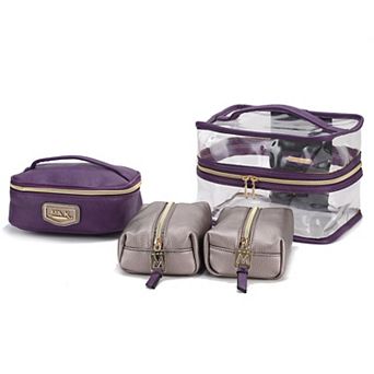 MKF Collection Emma Cosmetic Clear Case 4 pc Set