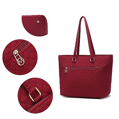 MKF Collection Hallie Solid Quilted Cotton Tote Bag