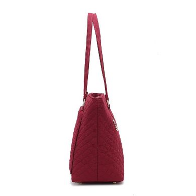 MKF Collection Hallie Solid Quilted Cotton Tote Bag