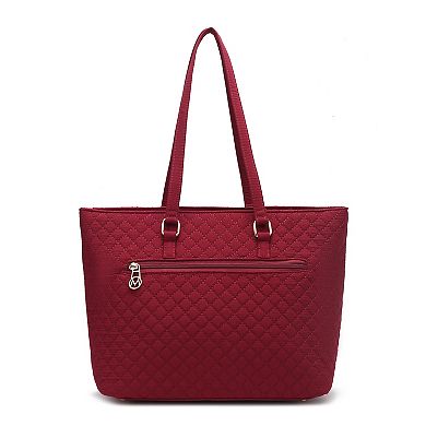 MKF Collection Hallie Solid Quilted Cotton Tote Bag