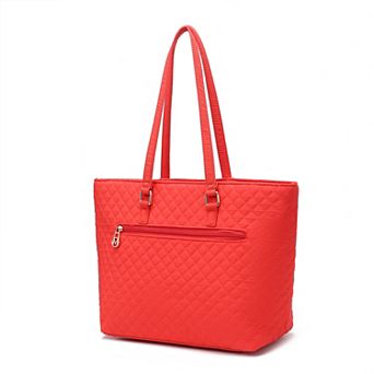 MKF Collection Hallie Solid Quilted Cotton Tote Bag