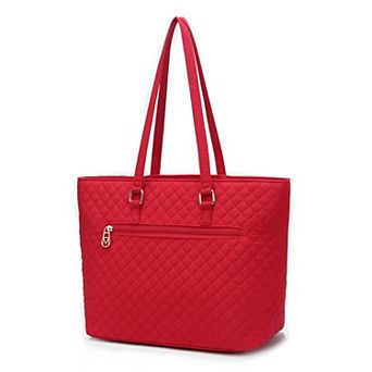MKF Collection Hallie Solid Quilted Cotton Tote Bag