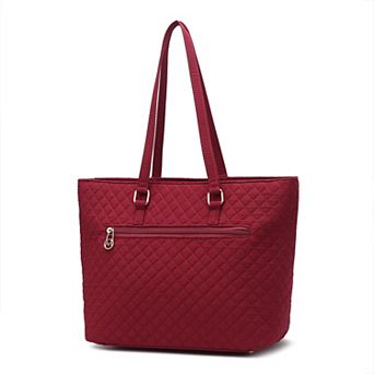 MKF Collection Hallie Solid Quilted Cotton Tote Bag