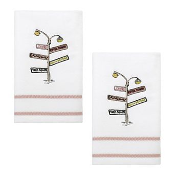 Nicole Miller City Girl 2 pc Embroidered Towel Set