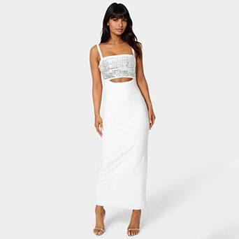 Women's bebe Embellished Strapless Column Maxi Dress