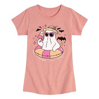 Girls 7-16 Summerween Ghost Pool Float Graphic Tee