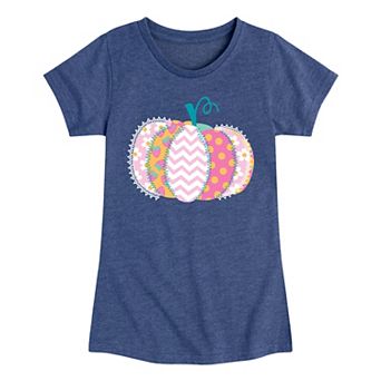 Girls 7-16 Summerween Pastel Patchwork Pumpkin Graphic Tee