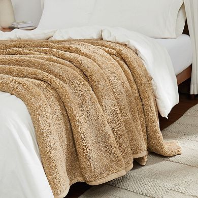 Brooklyn Loom Heathered Sherpa Throw Blanket