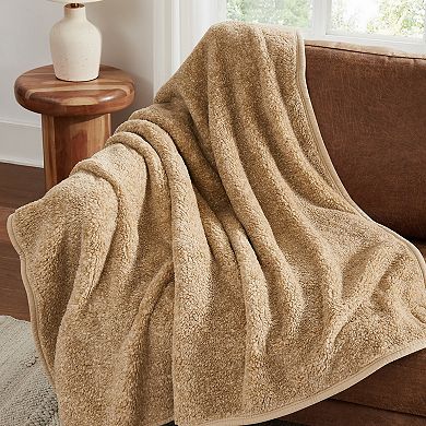 Brooklyn Loom Heathered Sherpa Throw Blanket