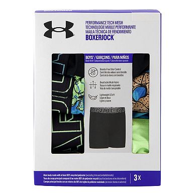 Boys 7-20 Under Armour 3-Pair Performance Tech Mesh Boxer Briefs