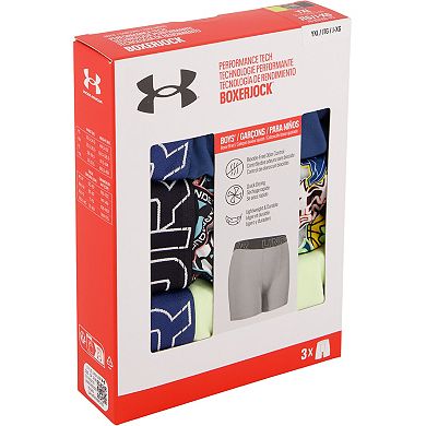 Boys 7-20 Under Armour 3-Pair Performance Tech Print Boxer Briefs
