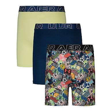 Boys 7-20 Under Armour 3-Pair Performance Tech Print Boxer Briefs