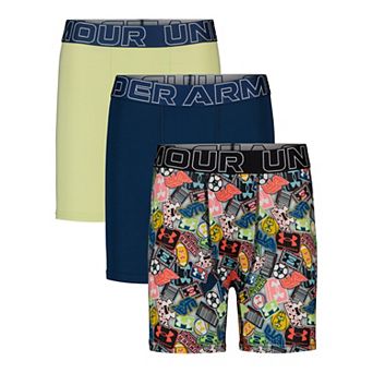 Boys 7-20 Under Armour 3-Pair Performance Tech Print Boxer Briefs
