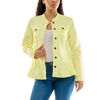 Women's Nina Leonard Mandarin Denim Jacket