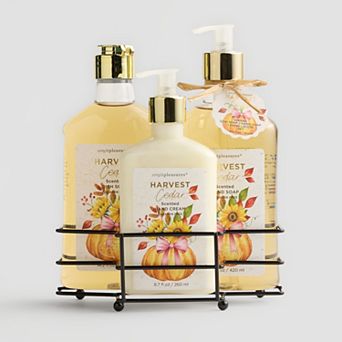Simple Pleasures Harvest Pumpkin 3-Pack Hand Care Gift Set with Metal Caddy