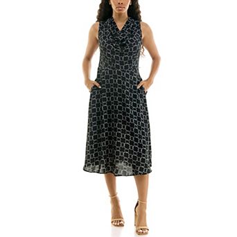 Women's Nina Leonard Cowl Neck Dress