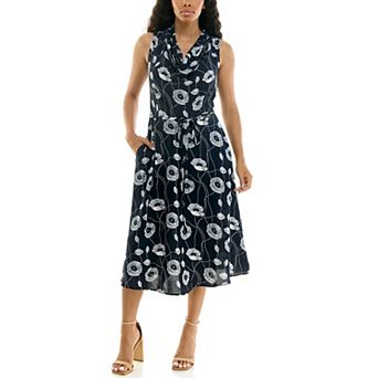 Women's Nina Leonard Cowl Neck Dress
