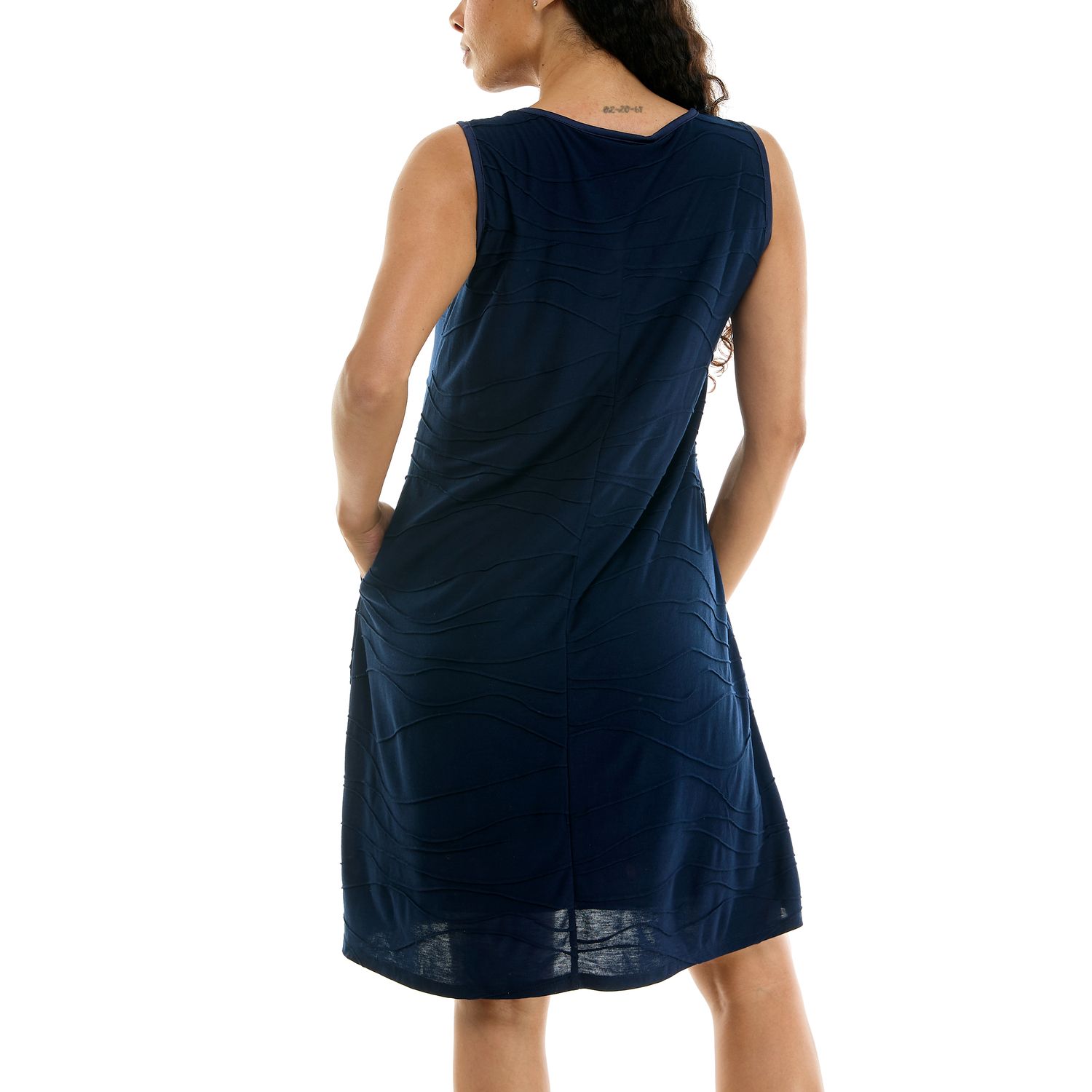 Женское платье Nina Leonard Sleeveless Jaquard Trapeze, цвет: Тёмно-синий — фото 2