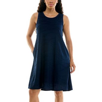 Women's Nina Leonard Sleeveless Jaquard Trapeze Dress