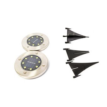Crosslight 2-Pack Solar LED Disc Pathway Lights