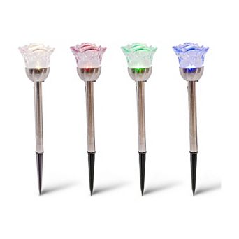 Crosslight Color Changing 4-Pack Rose Pathway Lights