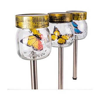Crosslight 3-Pack Butterfly Jar Pathway Lights