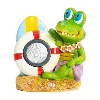 Crosslight Crocodile & Buoy Solar Light Outdoor Decor