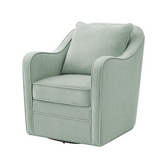 Madison Park Brianne Upholstered Swivel Curved Arm Chair
