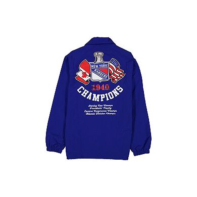 Men's New Era Blue New York Rangers Champs Full-Snap Jacket