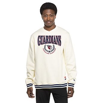 Men's New Era White Cleveland Guardians Throwback Sweatshirt