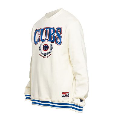 Men's New Era White Chicago Cubs Throwback Sweatshirt