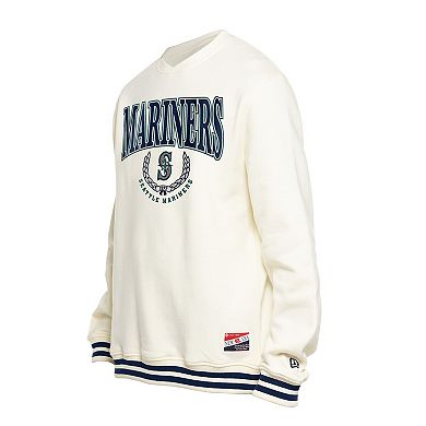 Men's New Era White Seattle Mariners Throwback Sweatshirt