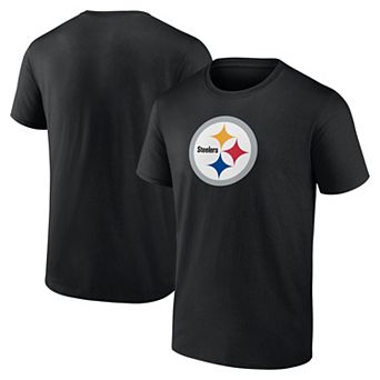 Men's Logo Athletic Black Pittsburgh Steelers Primary Logo T-Shirt
