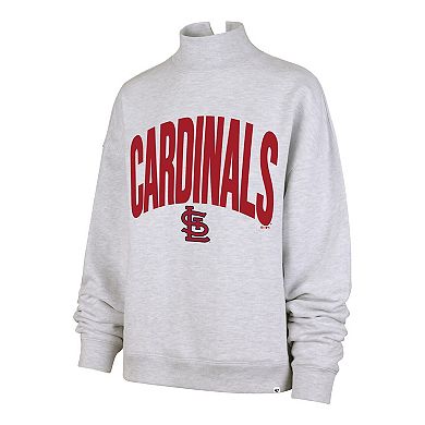 Women's '47 Heather Gray St. Louis Cardinals Subtle Muse Mock Neck Sweatshirt