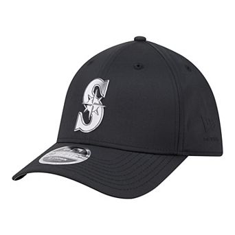 Men's New Era Black Seattle Mariners Metallic 39THIRTY M-Crown Flex Hat