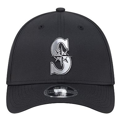 Men's New Era Black Seattle Mariners Metallic 39THIRTY M-Crown Flex Hat
