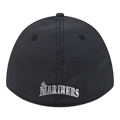 Men's New Era Black Seattle Mariners Metallic 39THIRTY M-Crown Flex Hat