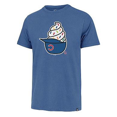 Men's '47 Royal Chicago Cubs Ice Cream Helmet Franklin T-Shirt