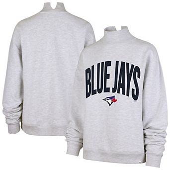 Women's '47 Heather Gray Toronto Blue Jays Subtle Muse Mock Neck Sweatshirt