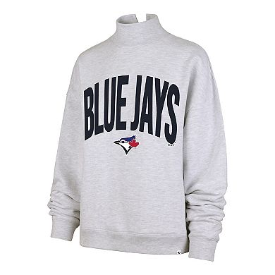 Women's '47 Heather Gray Toronto Blue Jays Subtle Muse Mock Neck Sweatshirt