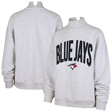 Women's '47 Heather Gray Toronto Blue Jays Subtle Muse Mock Neck Sweatshirt