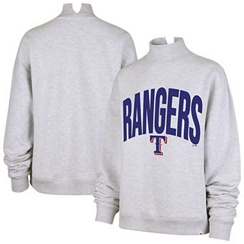 Women's '47 Heather Gray Texas Rangers Subtle Muse Mock Neck Sweatshirt