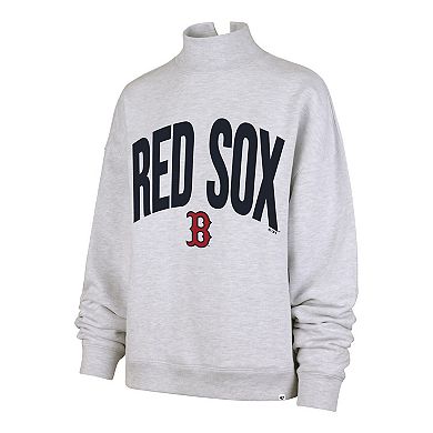Women's '47 Heather Gray Boston Red Sox Subtle Muse Mock Neck Sweatshirt